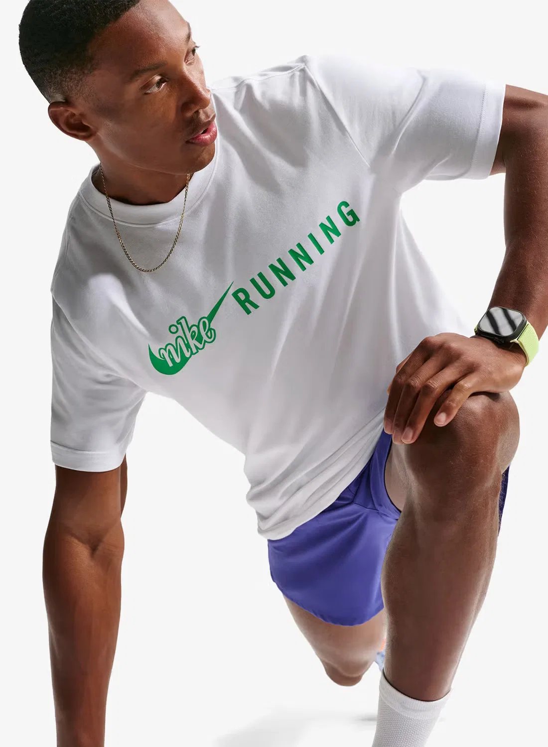 Футболка спортивная с технологией Dri-FIT Nike, белый — фото 4