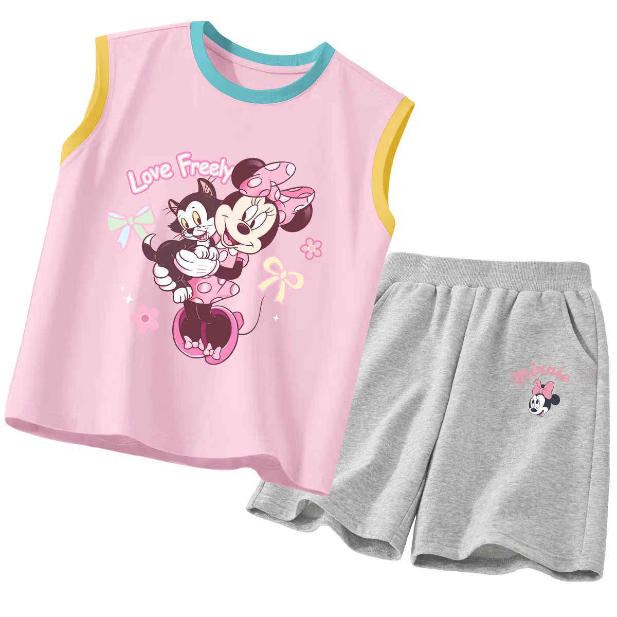 Детский спортивный костюм с круглым вырезом, Disney, Di Kitten Nini Blue Pink+Di Up-Eye K Gray