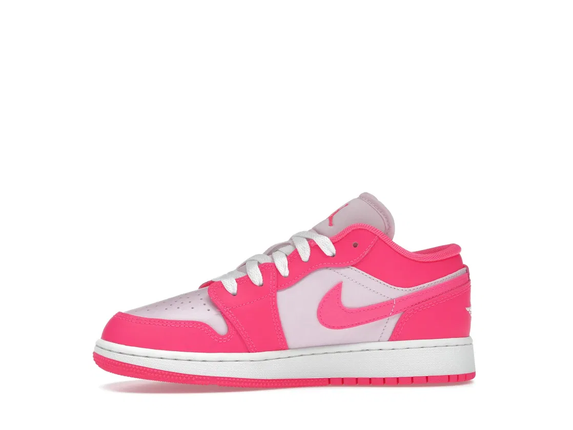 Детские кроссовки с низким верхом Jordan 1 Low Valentines Day Jordan, Pink Foam/Hyper Pink/Sail — фото 3