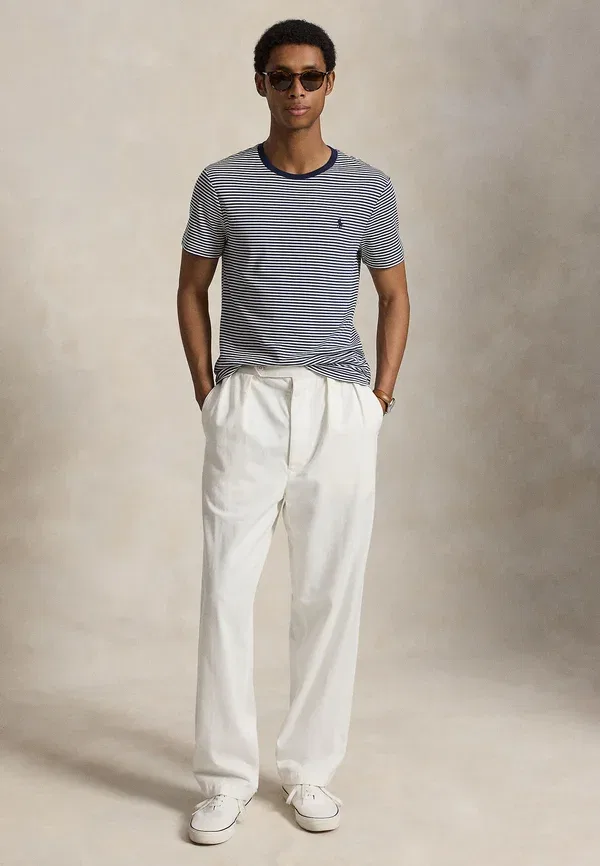 Футболка хлопковая Custom slim fit soft cotton t-shirt Polo Ralph Lauren, Newport темно-синий/White — фото 2