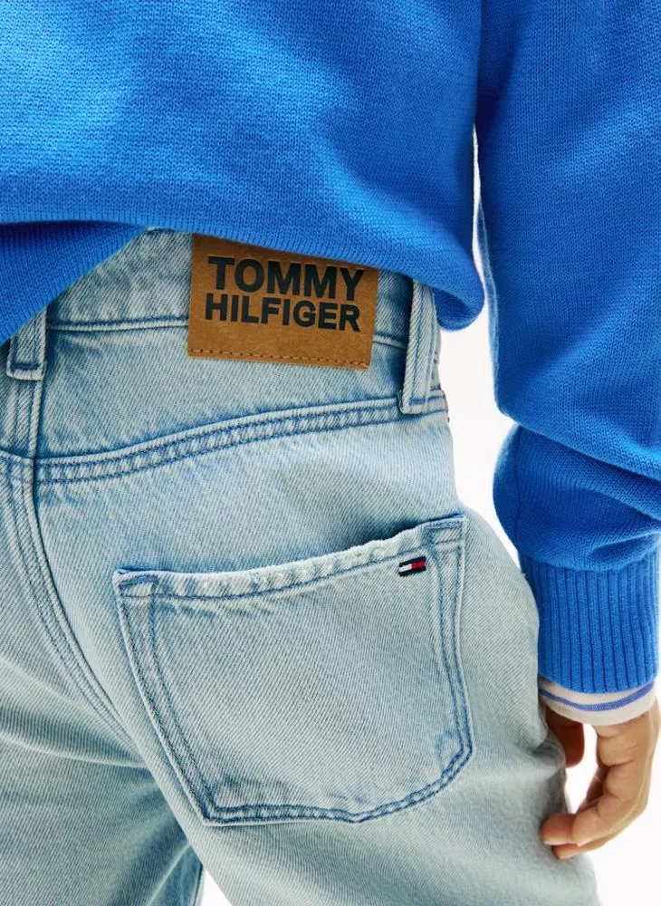 Джинсы прямые с эффектом потертостей Tommy Hilfiger, светло-голубой — фото 4