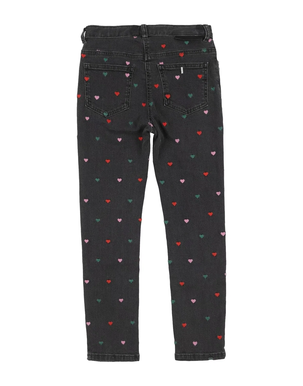 Детские джинсы для девочек с вышивкой Stella Mccartney Kids, серый — фото 2