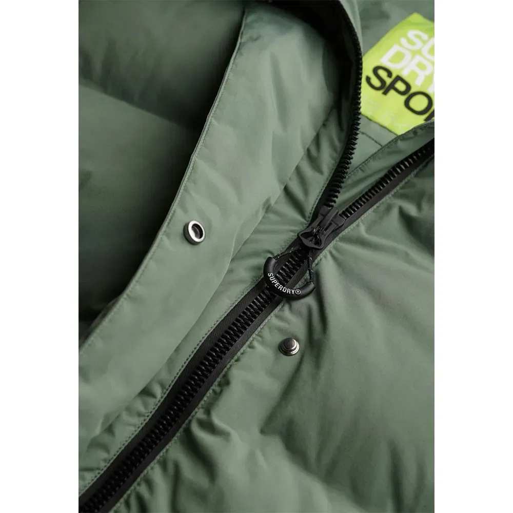 Женское удлиненное стеганое пальто-пуховик Superdry, Green — фото 2