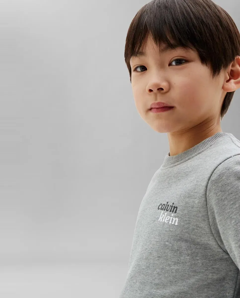 Детская худи для мальчиков с принтом Calvin Klein, Gris — фото 4