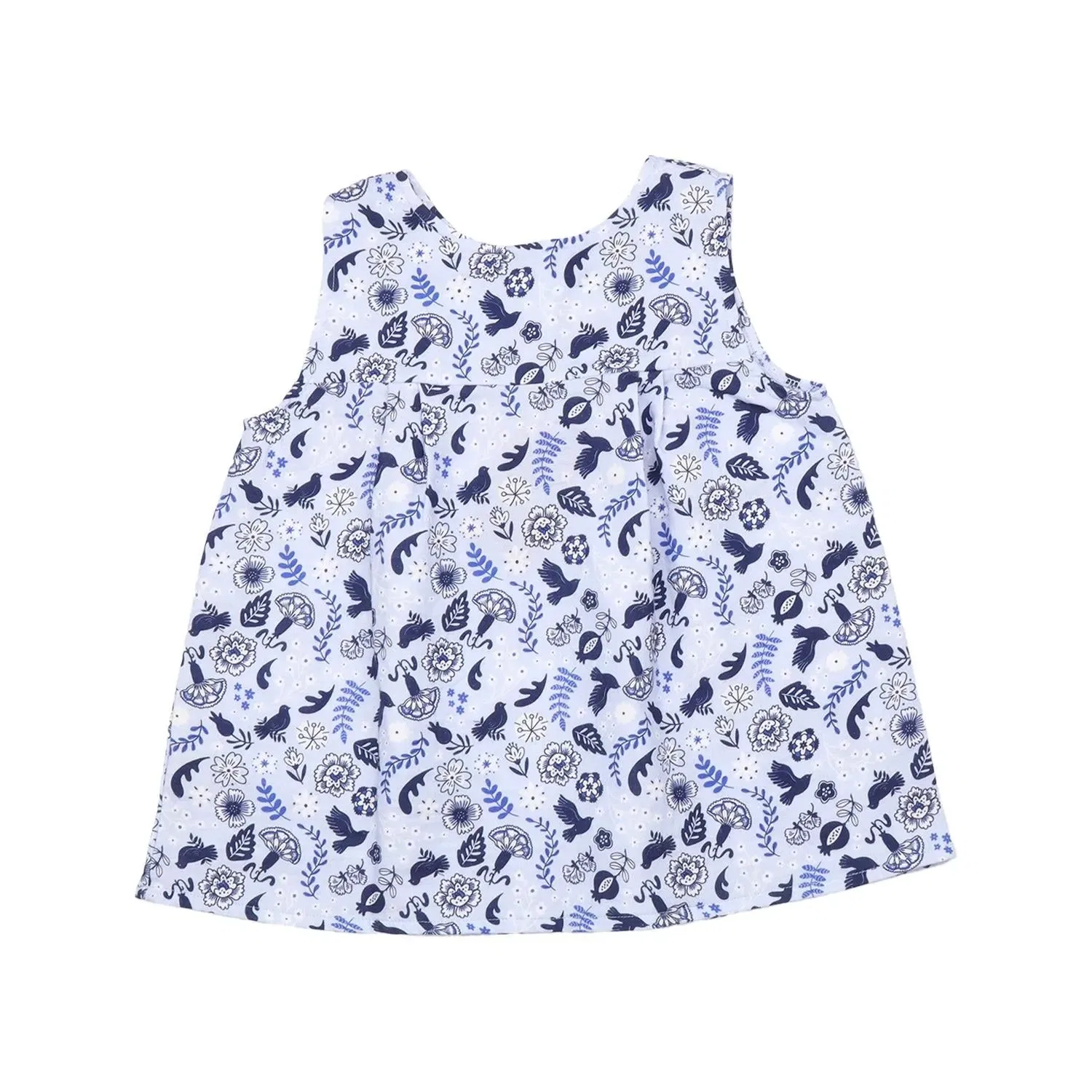 Рубашка с принтом птиц и цветов Blue Birds and Flowers Walkiddy, синий — фото 2