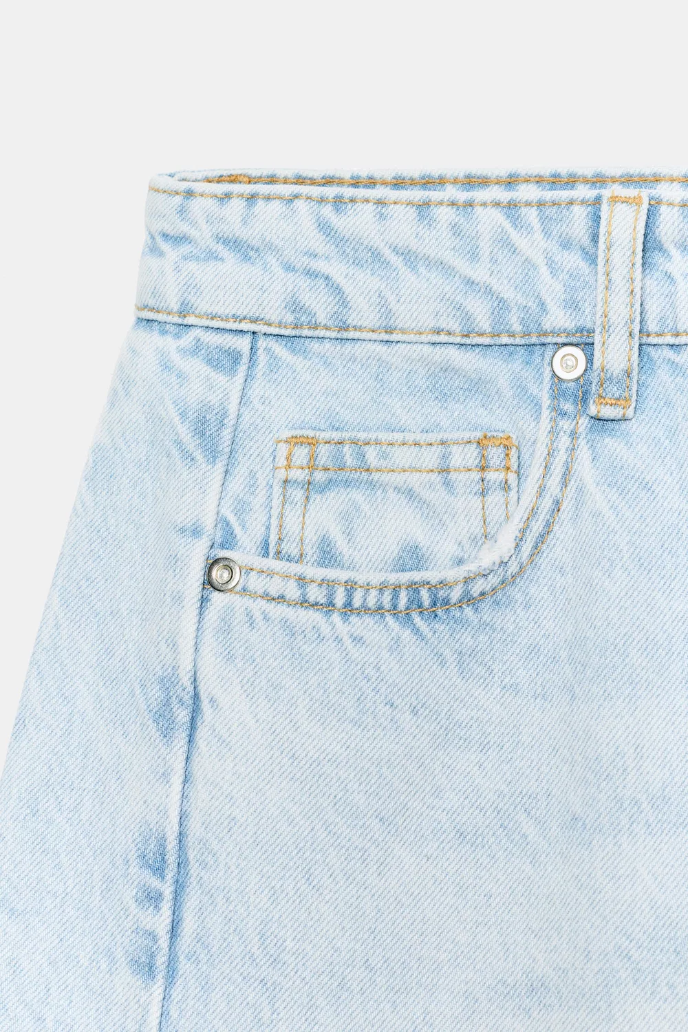 Джинсы-бочонки с высокой талией Z1975 ZARA, Light blue — фото 4