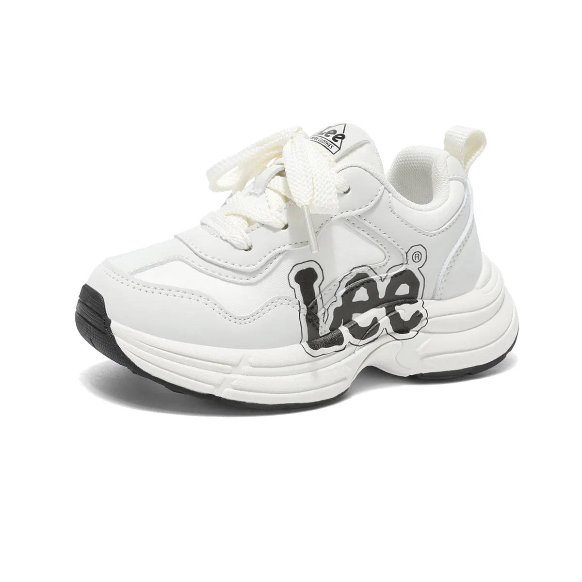 Детские повседневные кроссовки из экокожи Lee, Beige Green — фото 4