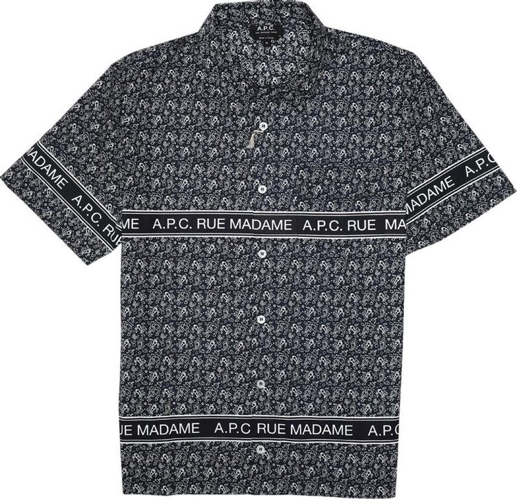 

Рубашка A.P.C. Logo Short-Sleeve Shirt 'Dark', синий