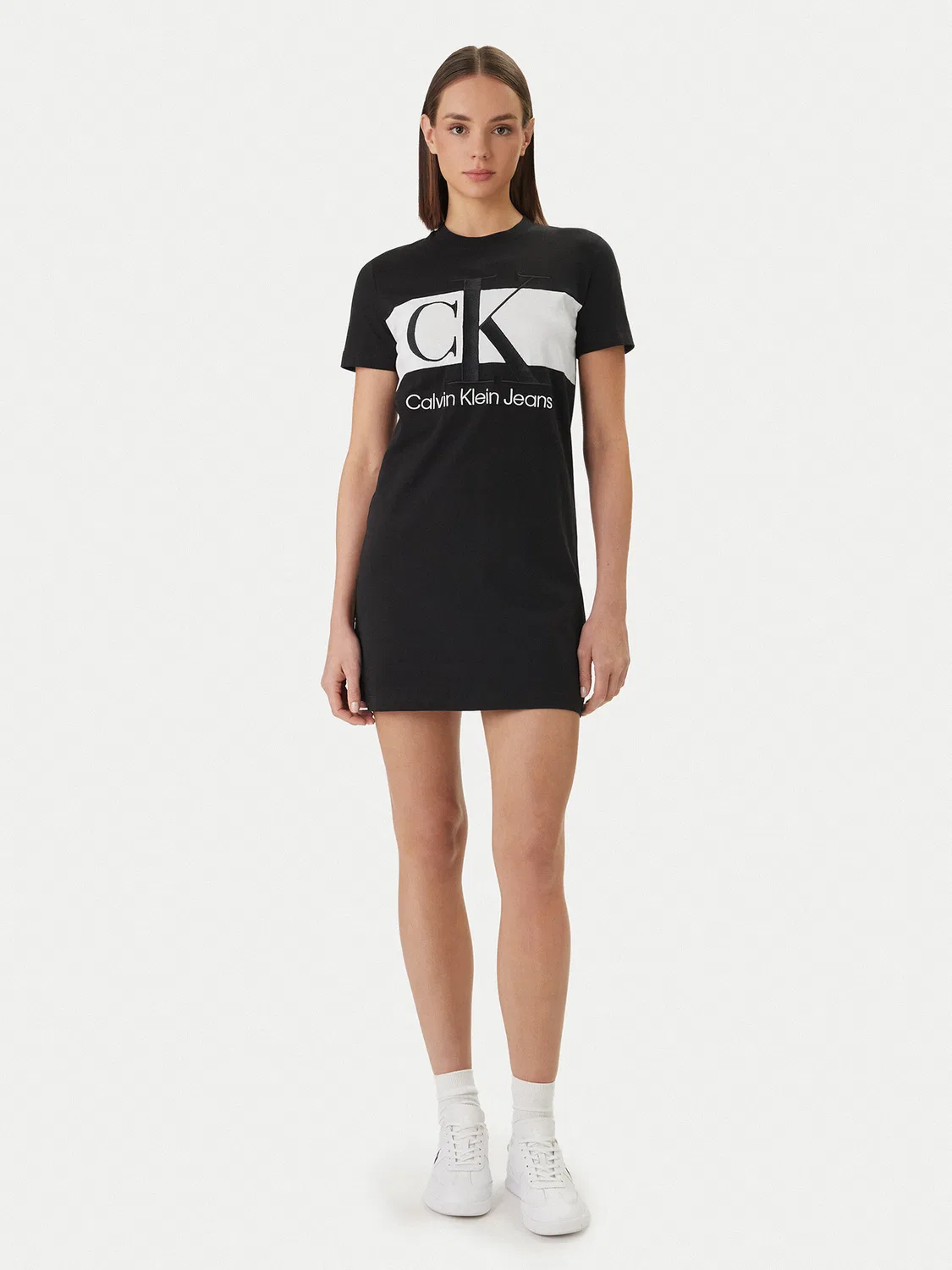 Женское повседневное платье стандартного кроя Blocking Calvin Klein, черный — фото 2