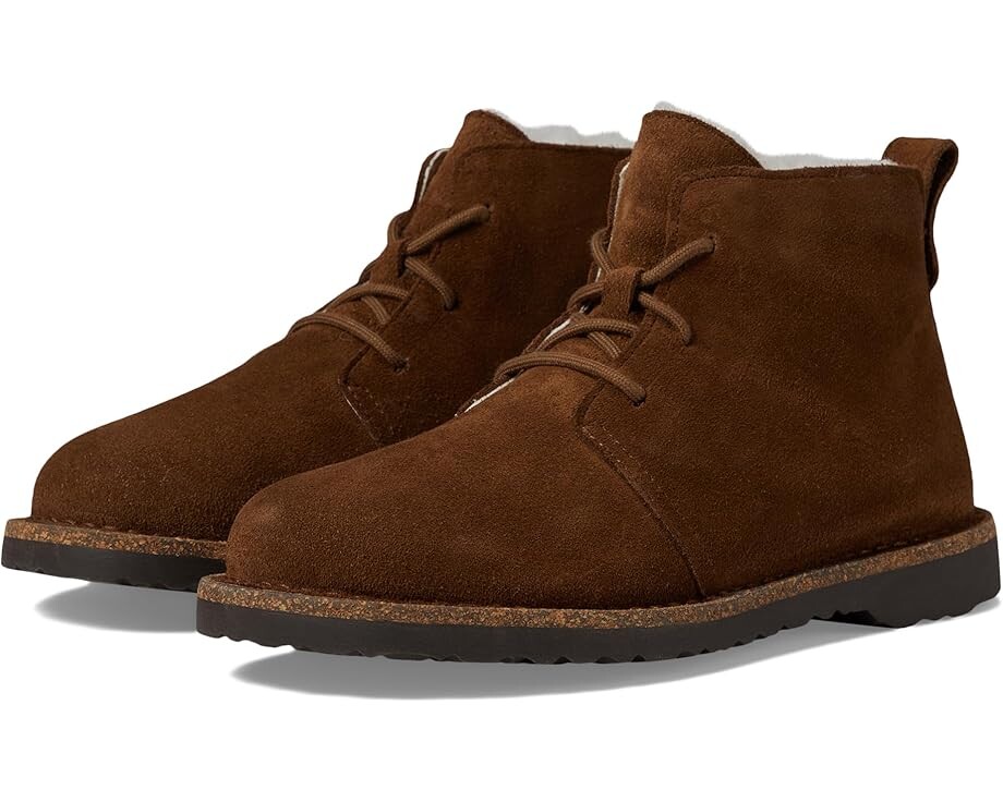 Ботинки женские Birkenstock Uppsala Mid Shearling со шнуровкой, коричневый