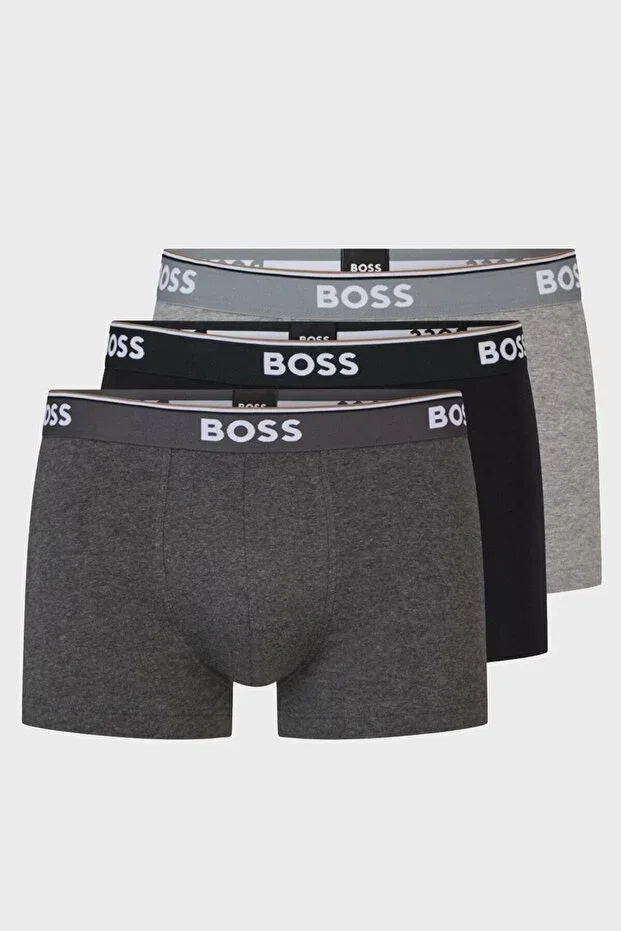 Мужские боксеры с эластаном комплект 3 шт Boss, Gray-Black