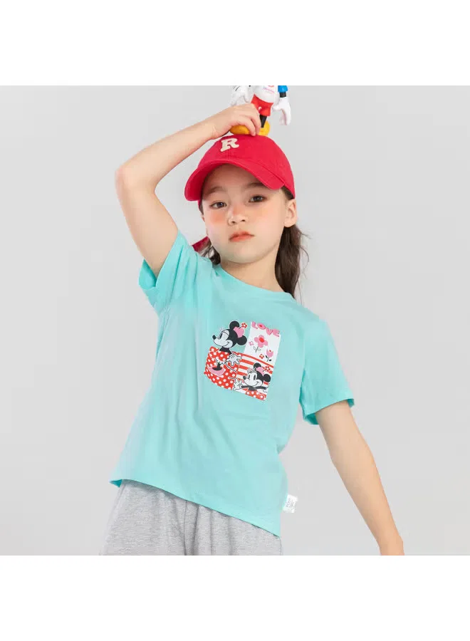 Bornbay Футболка детская с принтом Mickey Mouse, зеленый — фото 3