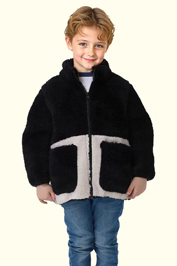 Детское зимнее пальто для девочек плюшевое Royalside, Black