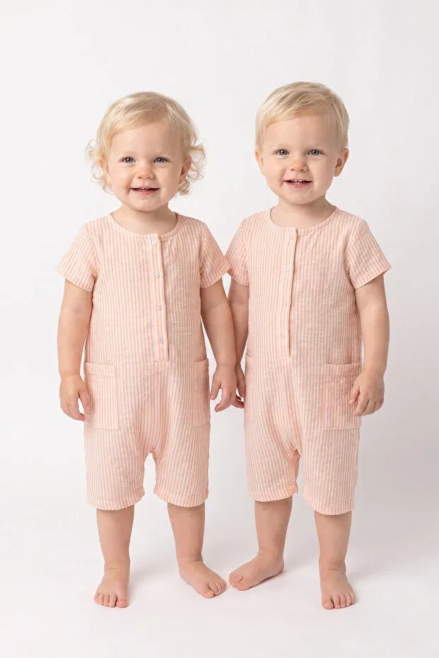 Детский комбинезон-шорты хлопковый Basics Kyron, Orange