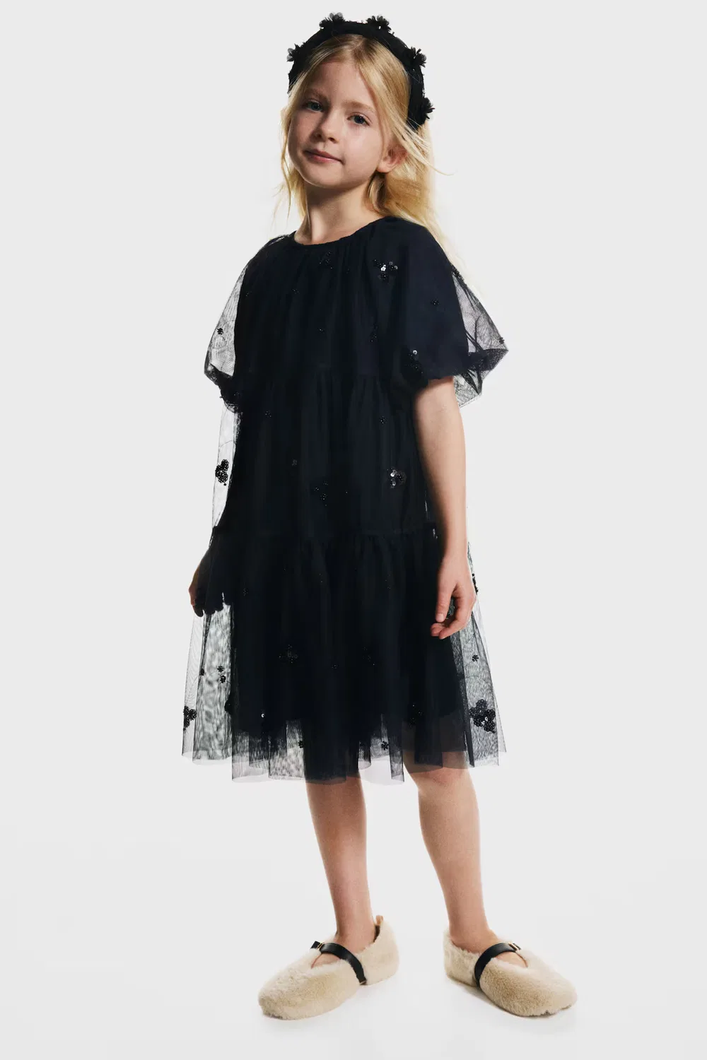 Платье из тюля с пайетками H&M, Marineblau