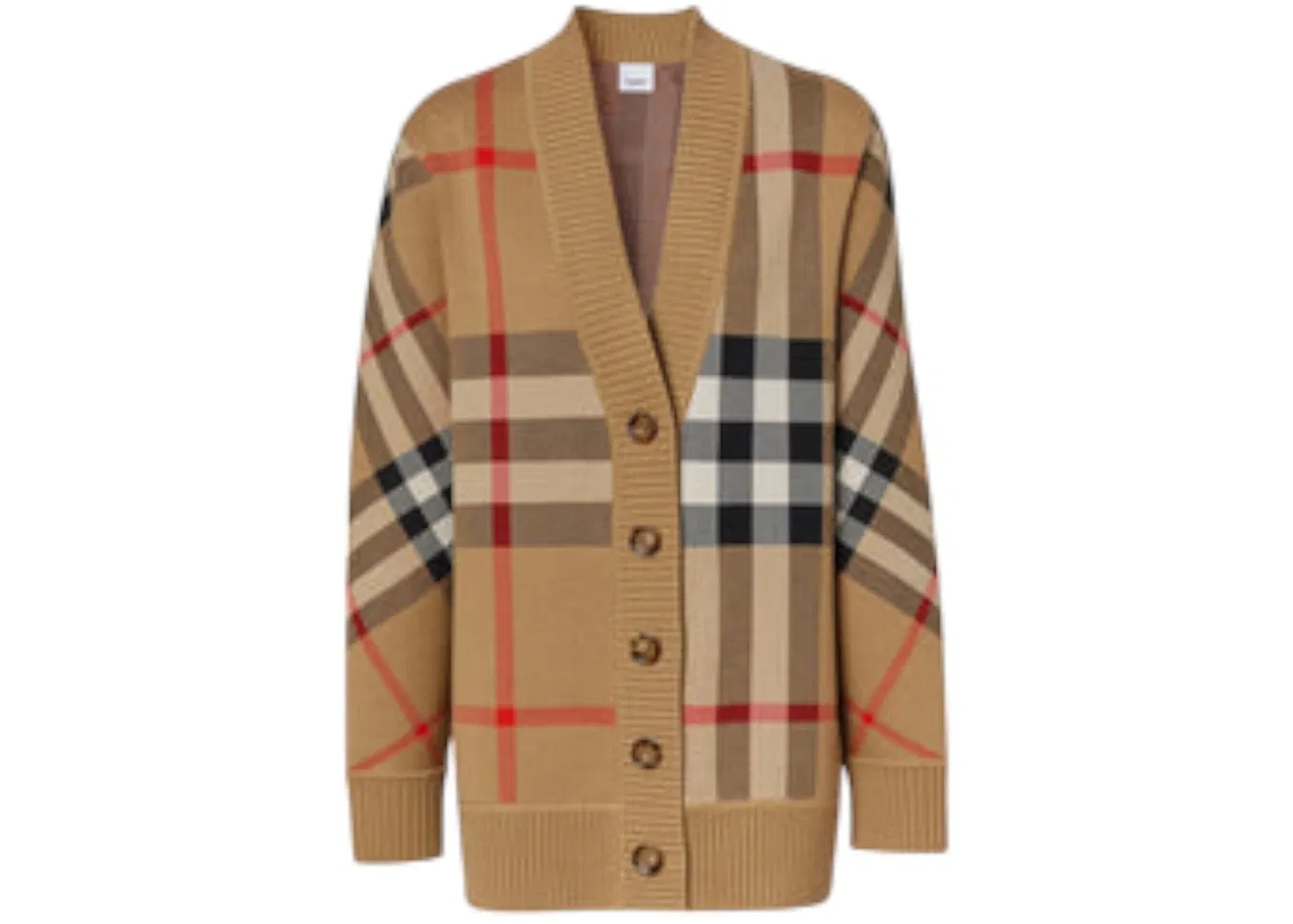 Женский кардиган оверсайз с принтом Cardigan Burberry, Parchment Cream