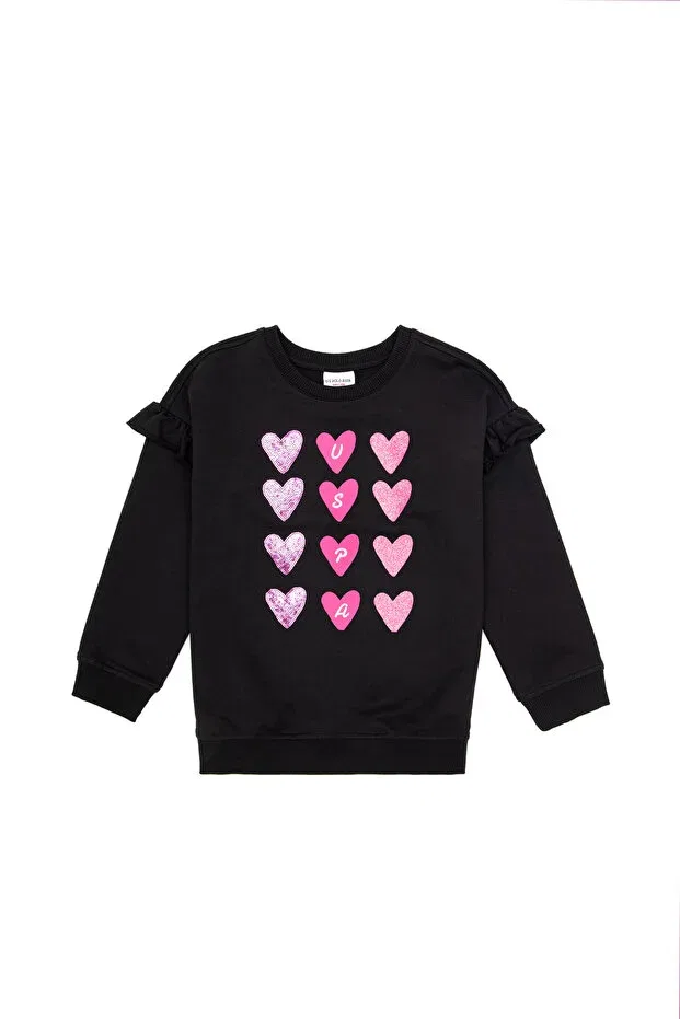 Детские свитшот для девочек с длинным рукавом U.S. Polo Assn., Black