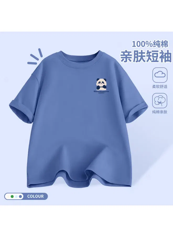 Футболка с принтом животных, хлопковая, Jeanswest, джинсово-синий — фото 2