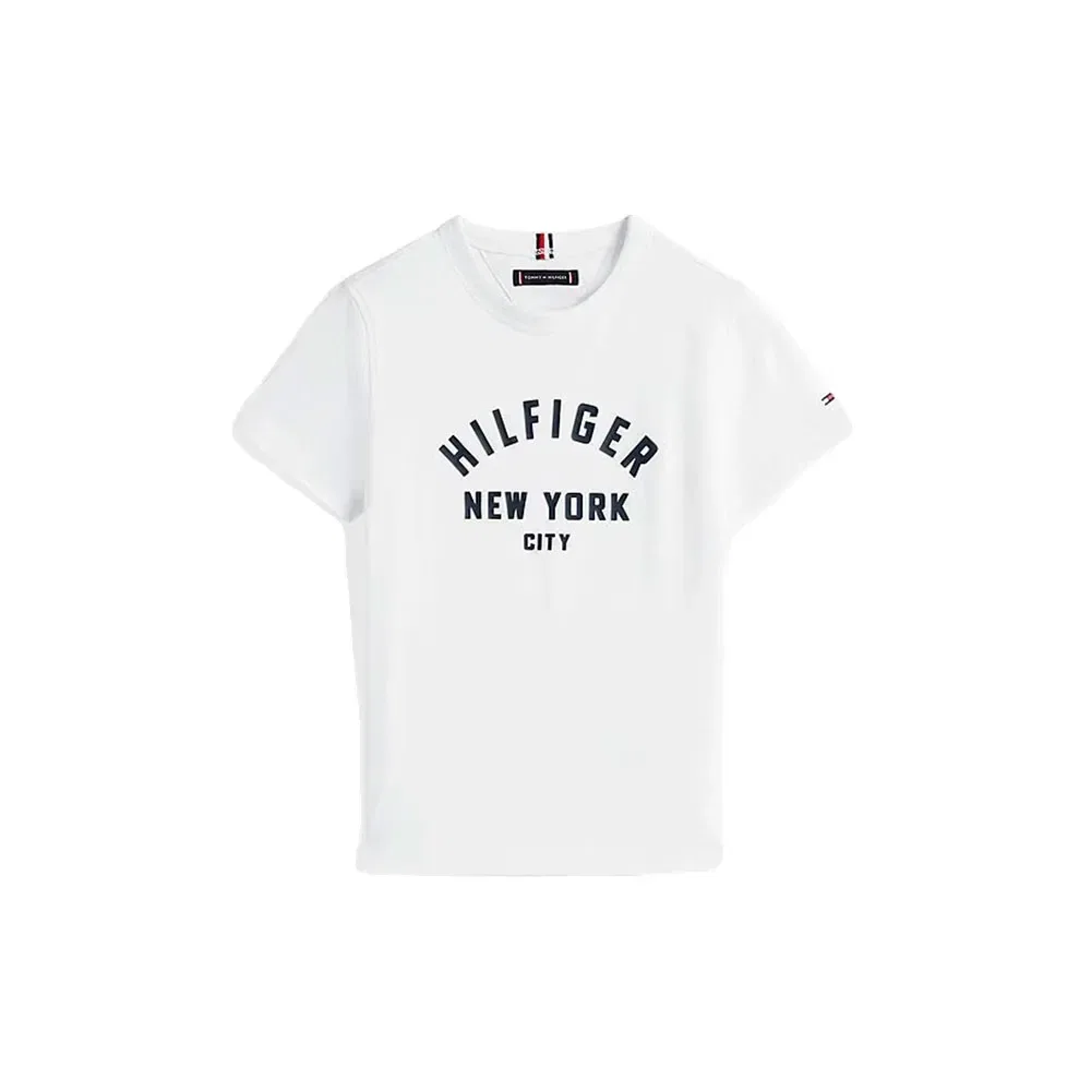 Детская футболка с принтом Curved Graphic Tommy hilfiger, White — фото 3