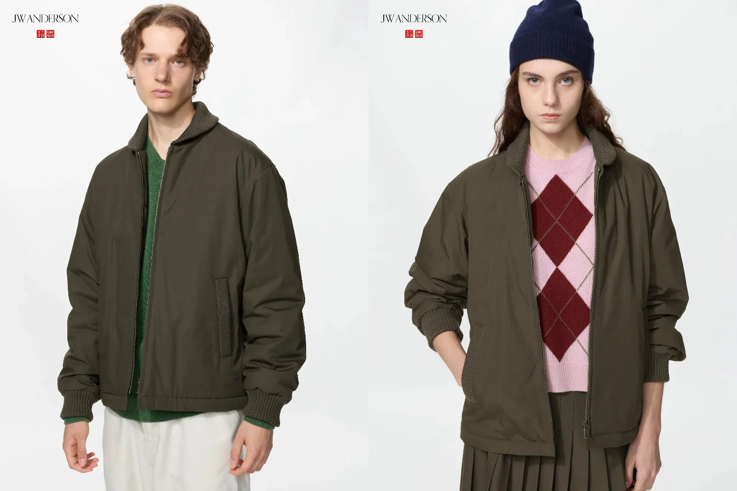 Куртка Uniqlo x JW Anderson с воротником в рубчик, 37 коричневый