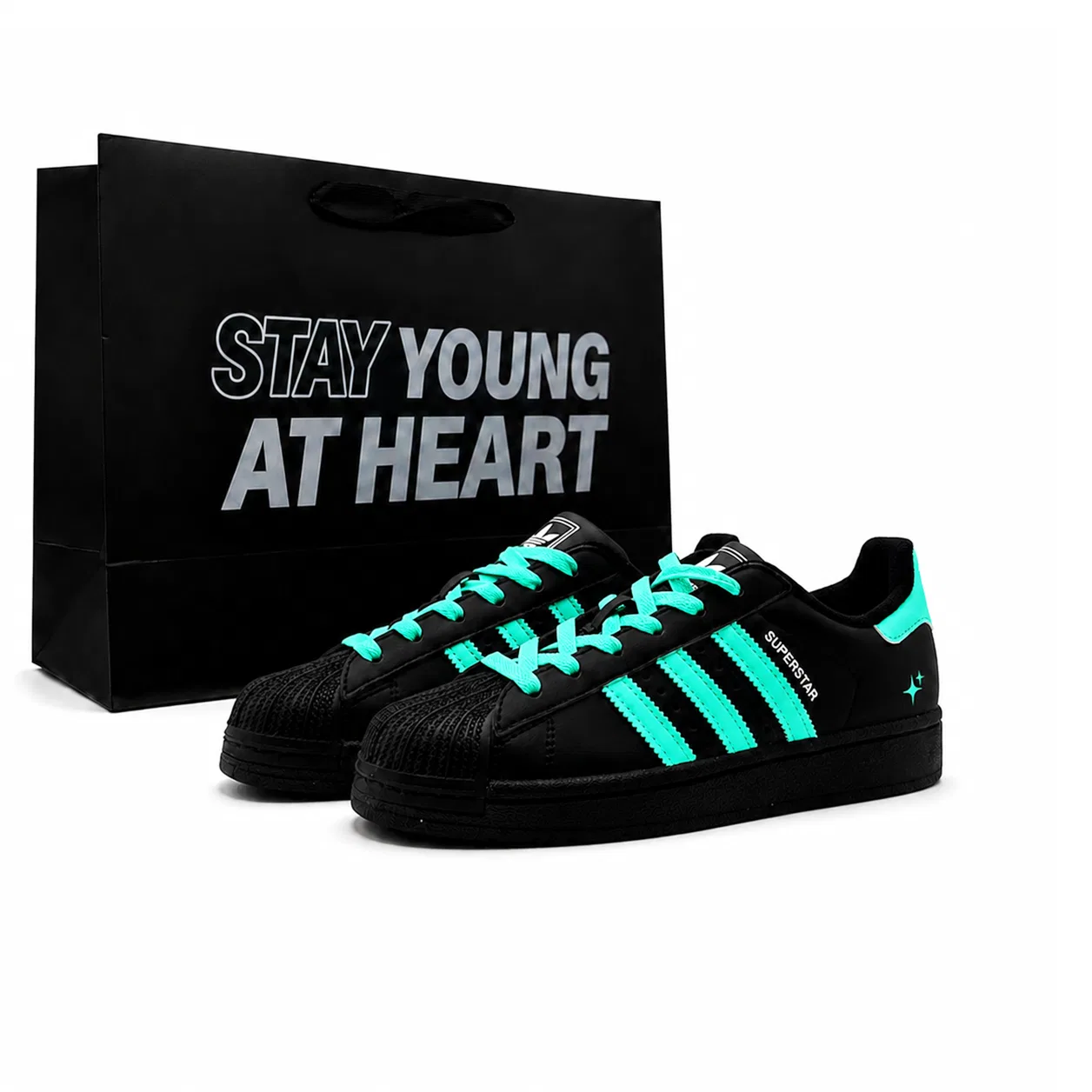 Детские кроссовки для скейтбординга из кожи Adidas Originals, Teal-Shopping Bag