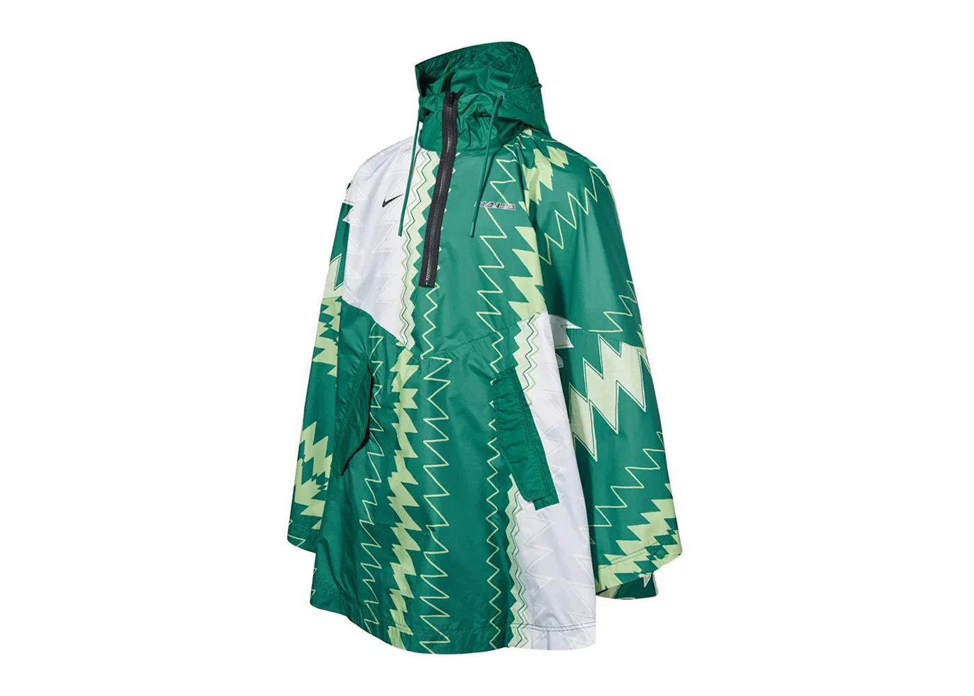 Мужская куртка-пончо с принтом Nike Poncho, Pine Green/Sub Lime/Pure Platinum/Black