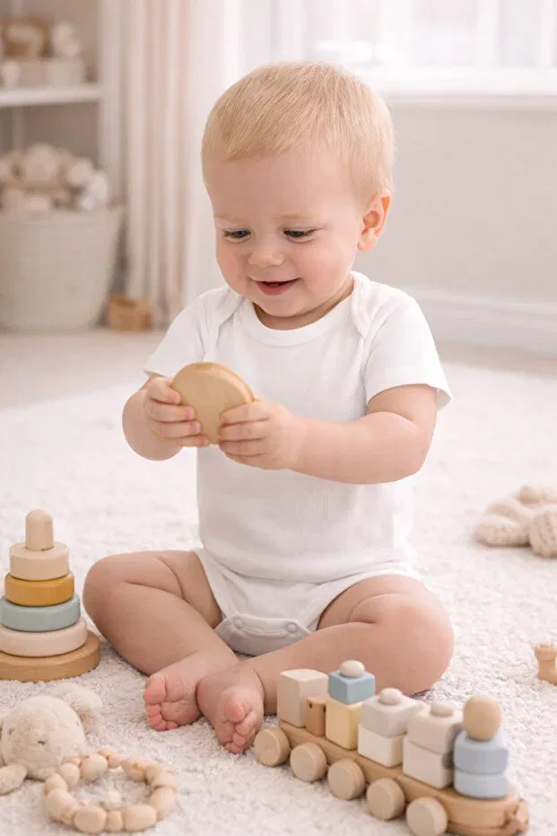 Детское боди для новорожденных с коротким рукавом Liljoy, Broken White 3-Piece Short Sleeve — фото 3