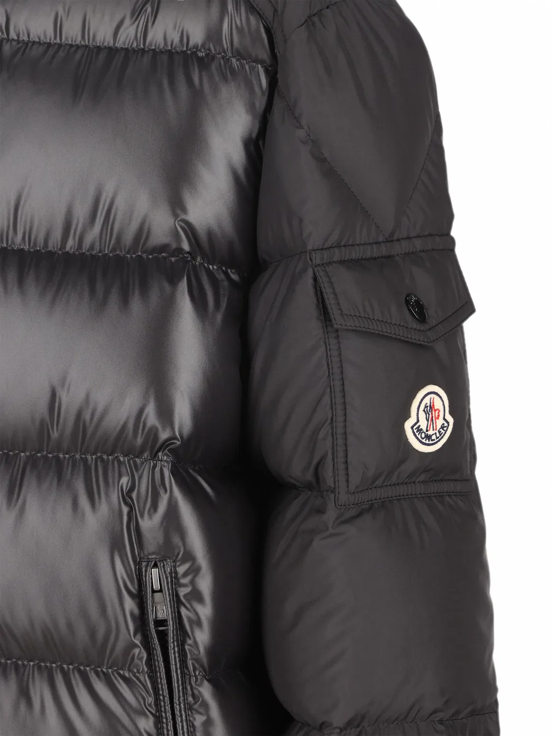 Стеганое пальто с капюшоном Hyoseris Moncler Enfant, черный — фото 4