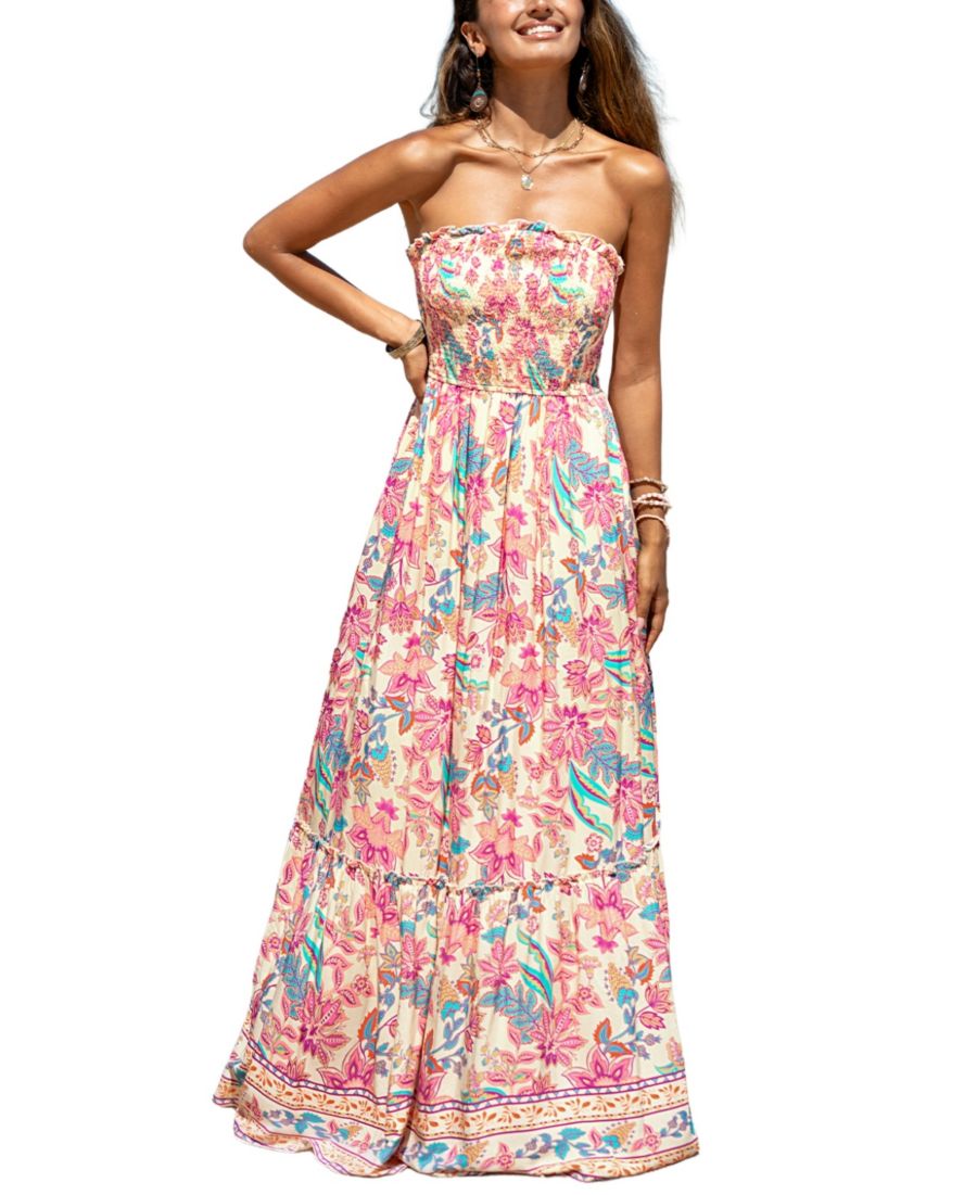 

Женское пляжное платье макси с цветочным принтом Сладкая лилия Cupshe, Pink