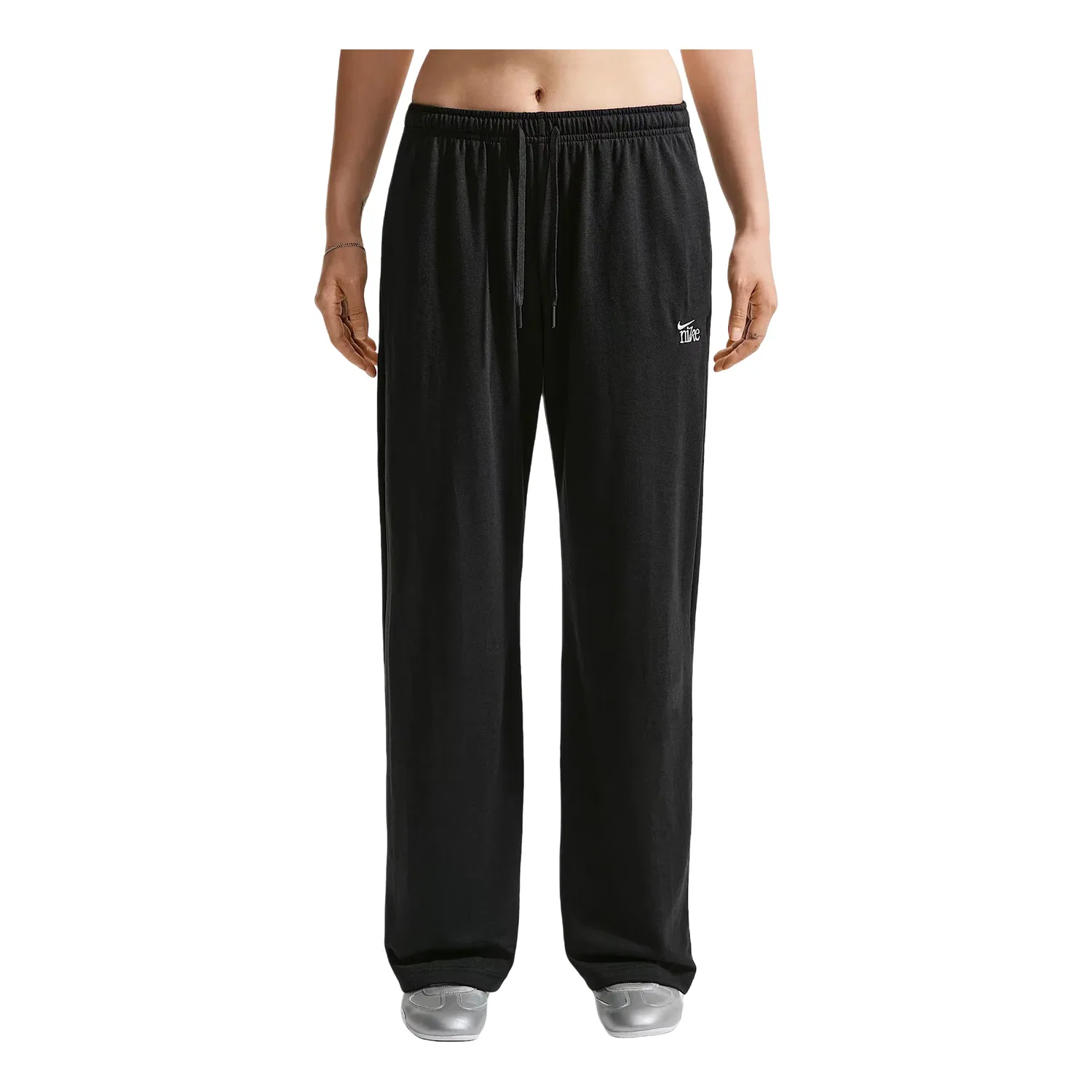 Женские брюки Sportswear Chill Knit Mid-Rise Straight Leg Pants 'Black' Nike, черный