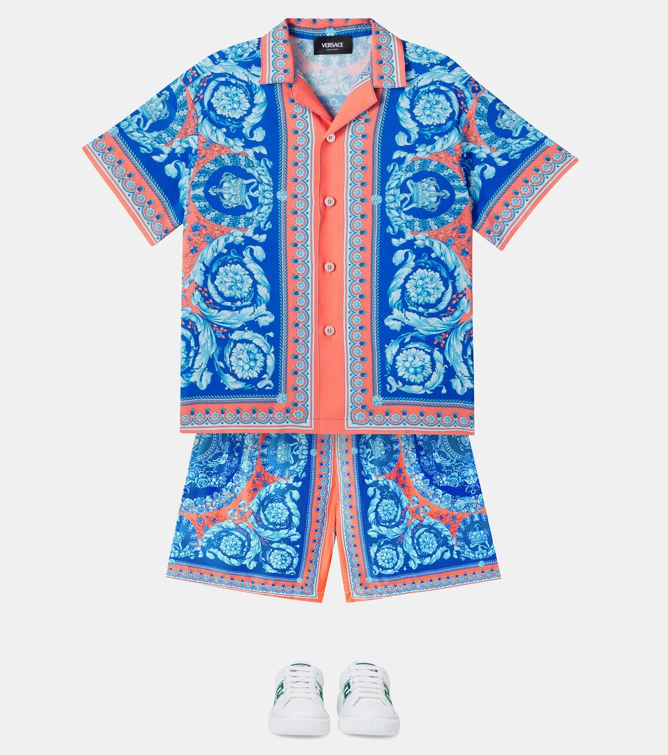 Плавки синие с принтом Versace Kids, синий — фото 2