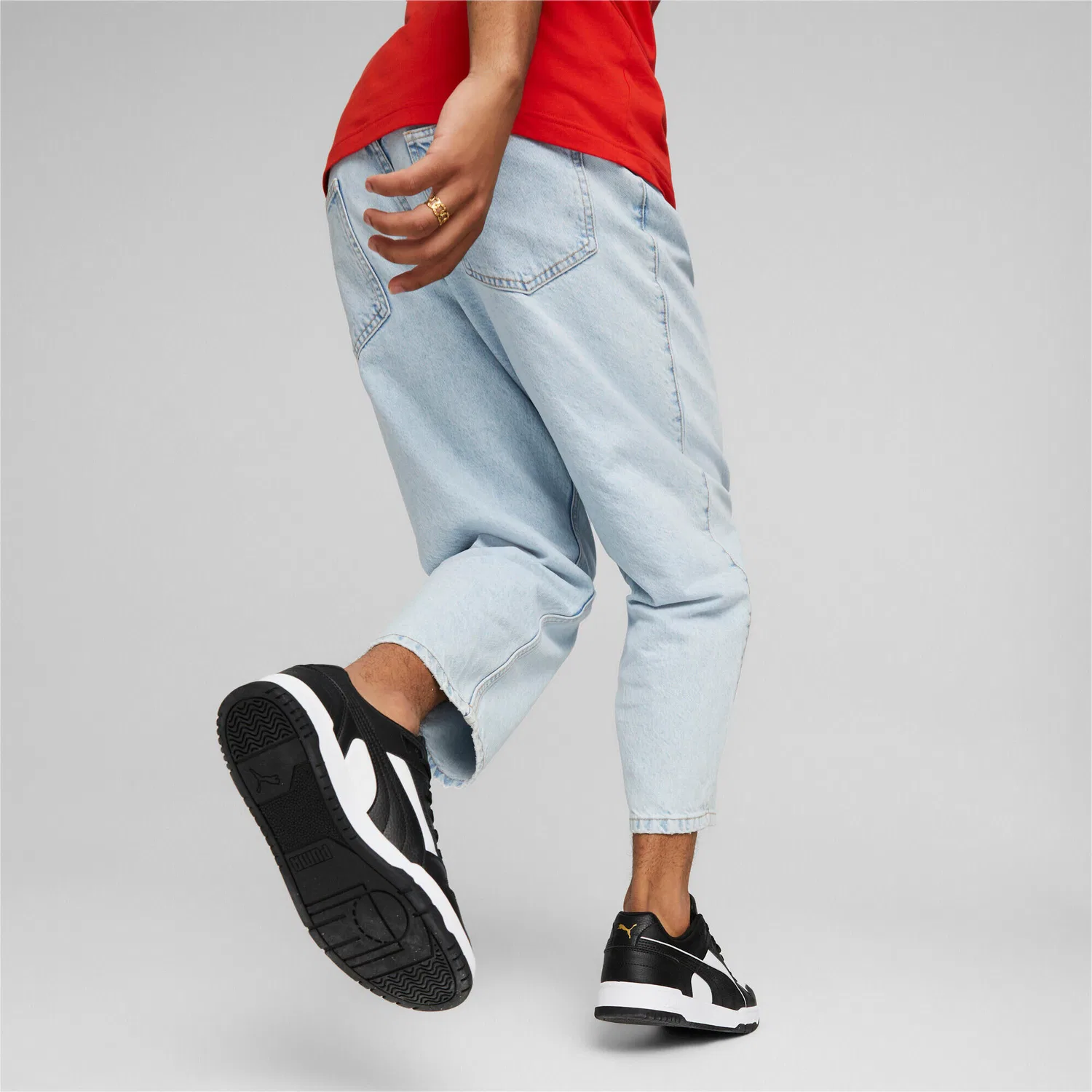 Детские кроссовки с высоким верхом Puma RBD Game Low, Color Schwarz Weiss Gold — фото 2