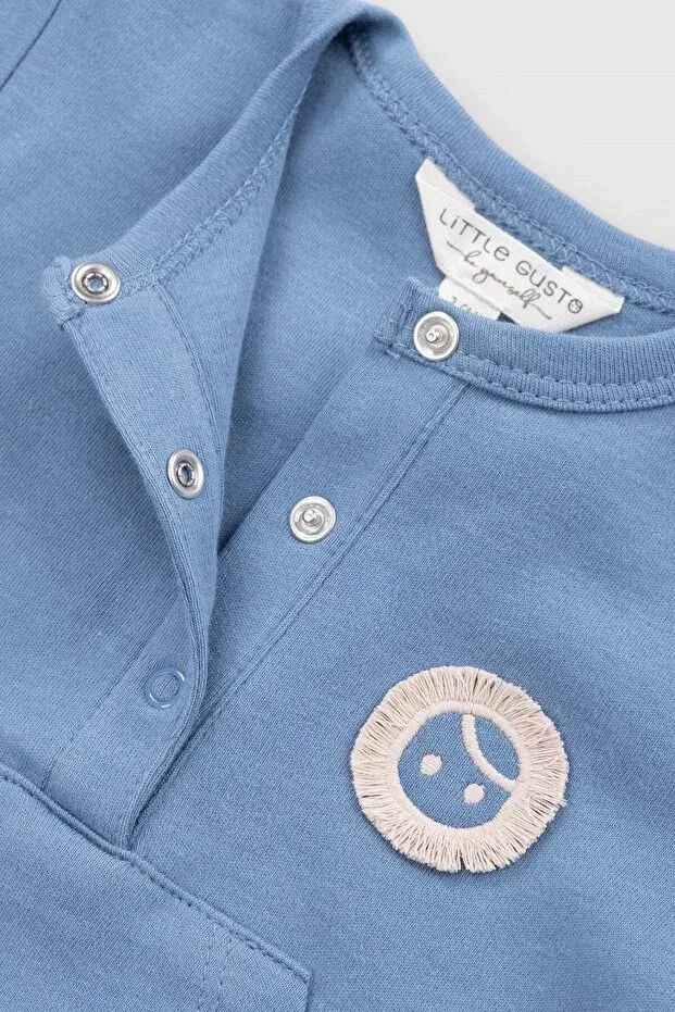 Детский комбинезон для новорожденных хлопковый Basics Little Gusto, Blue — фото 2