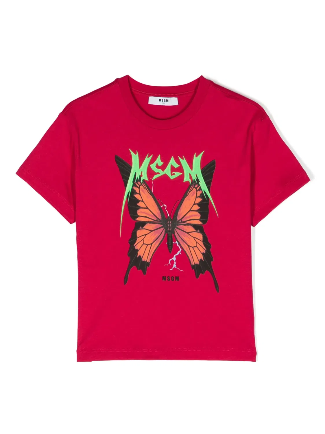 Футболка с логотипом и бабочкой MSGM, розовый