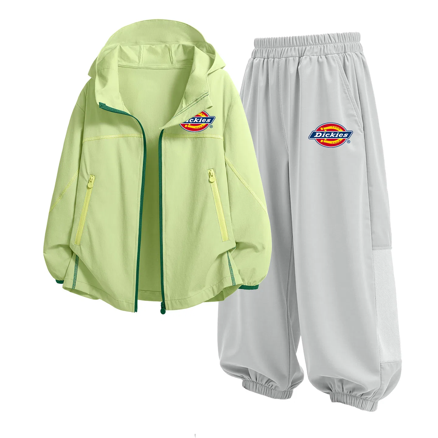Детский комплект из футболки и шорт с защитой UPF50+ Dickies, Green/Misty Gray