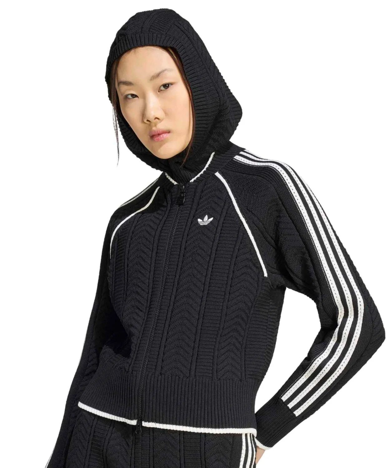 Женский свитшот с молнией, модель SST Tracktop Adidas, Black — фото 2