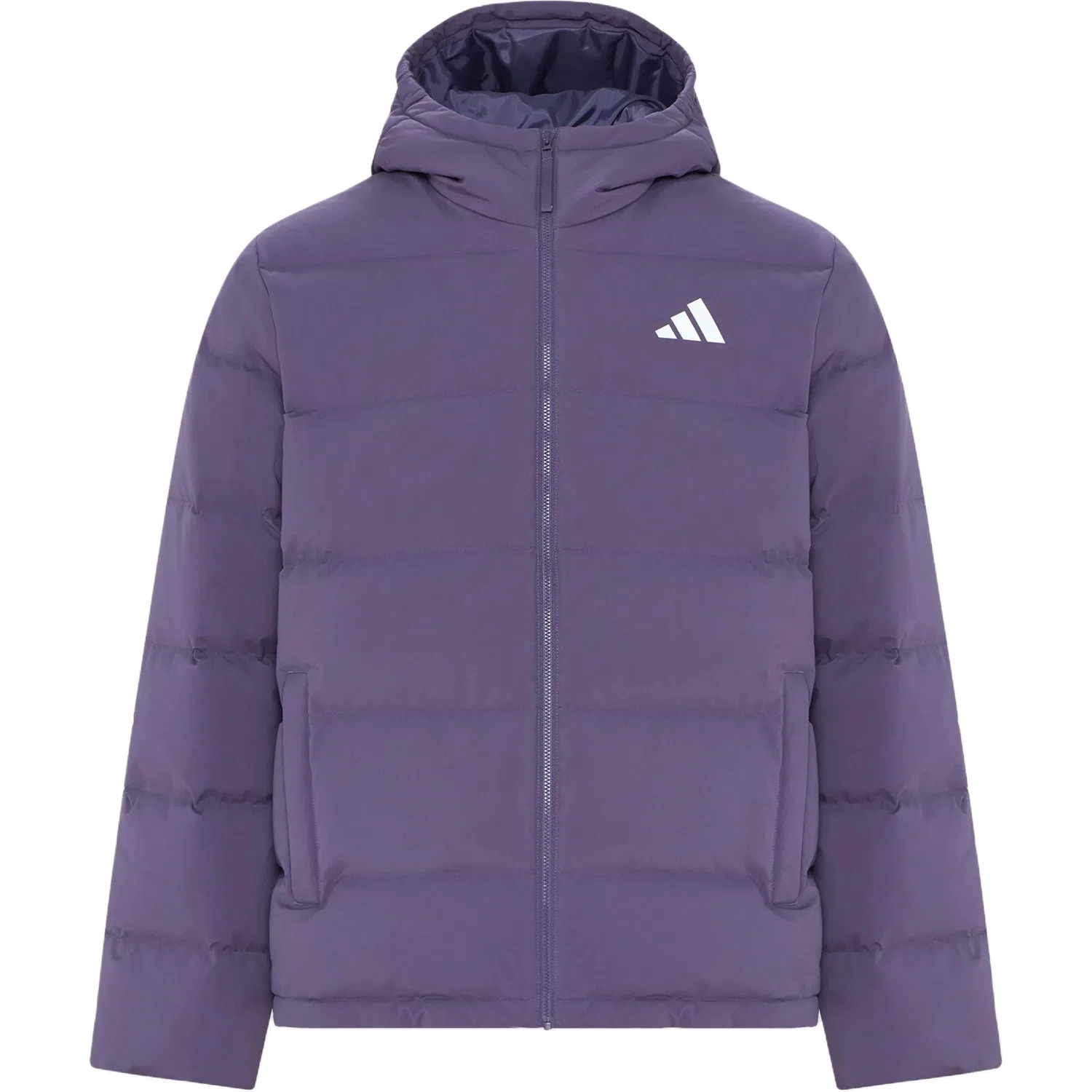 Мужская куртка пуховая с капюшоном софт вайолет Adidas, Soft Violet