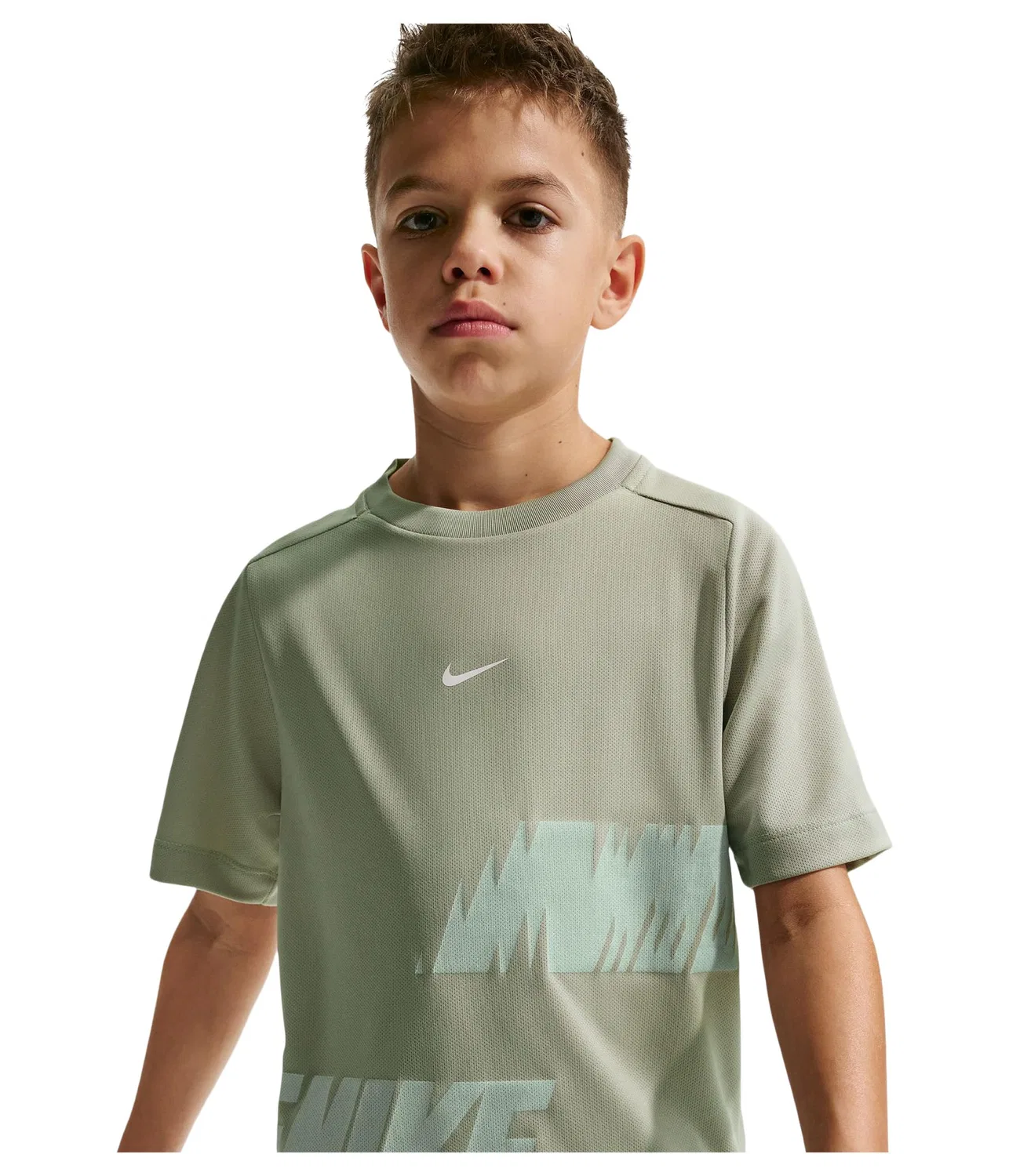 Футболка с коротким рукавом Multi Dri-FIT (для маленьких и больших детей) Nike Kids, Spruce Fog/White — фото 3