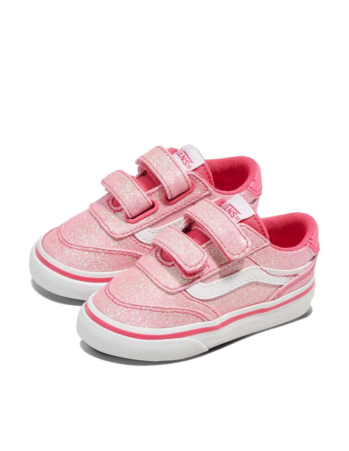 Детские кроссовки для девочек с принтом Brooklyn LS V Vans, Candied Pink — фото 2