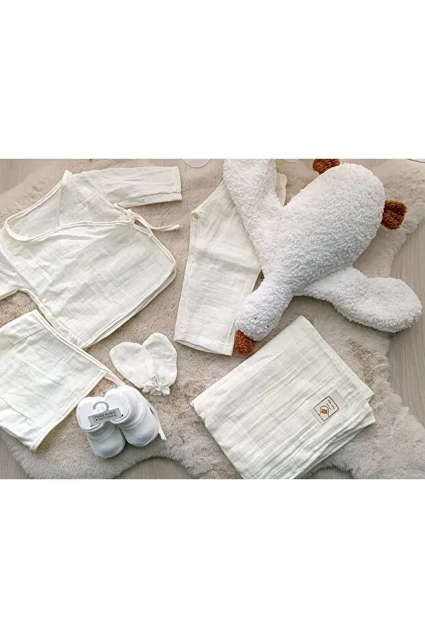 Детский комплект одежды для новорожденных хлопковый Pure Baby Natura, Ecru