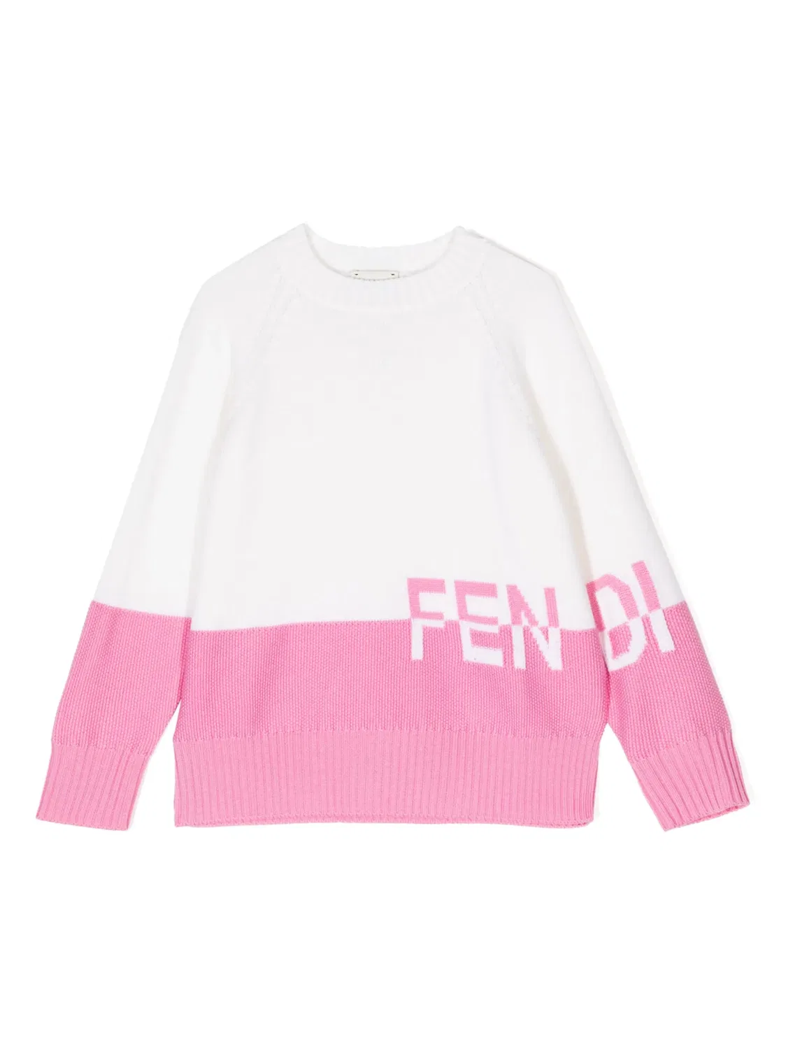 Шерстяной джемпер с вышитым логотипом FENDI, белый