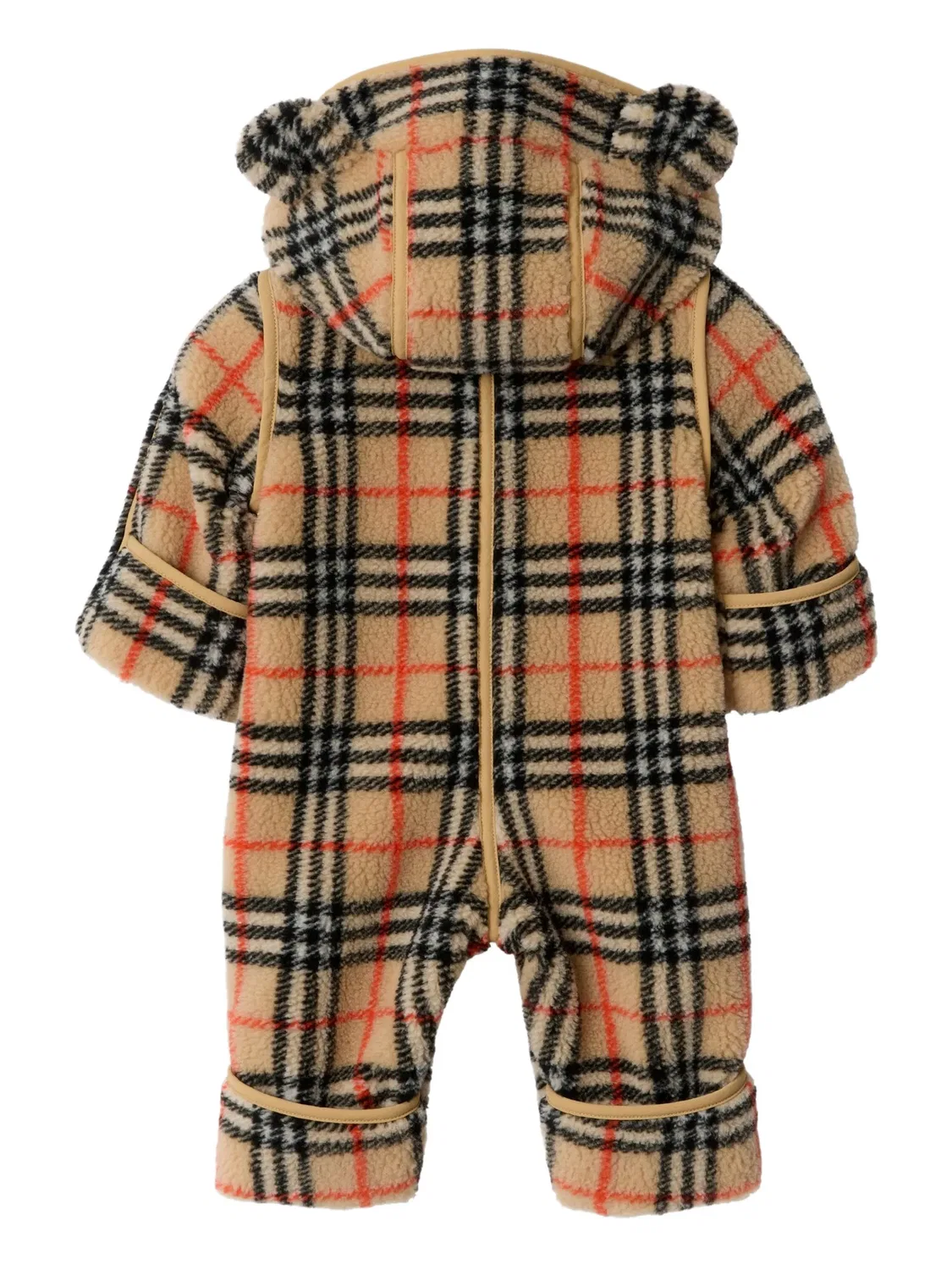 Клетчатый комбинезон Burberry Kids, нейтральные цвета — фото 2