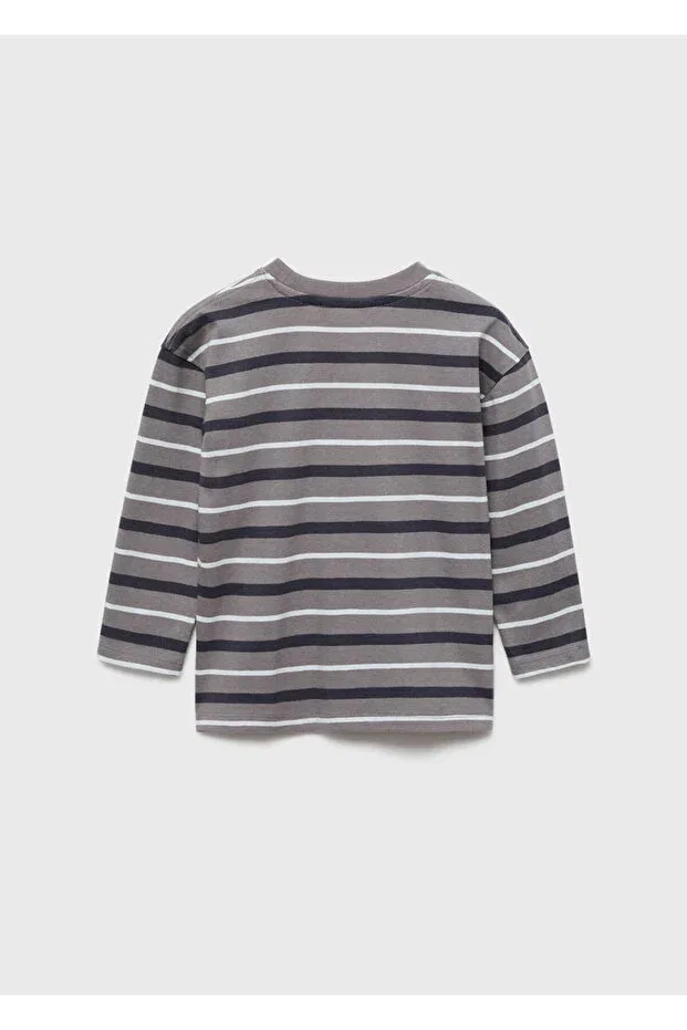 Детская футболка для мальчиков с длинным рукавом Mango Baby, Gray — фото 4