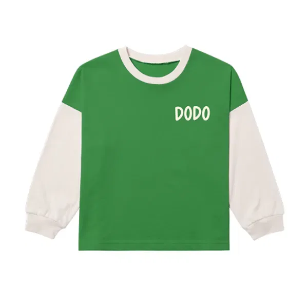 Оверсайз футболка с длинным рукавом Dodo basic oversized t shirt, La Maison De Dodo, зеленый/айвори