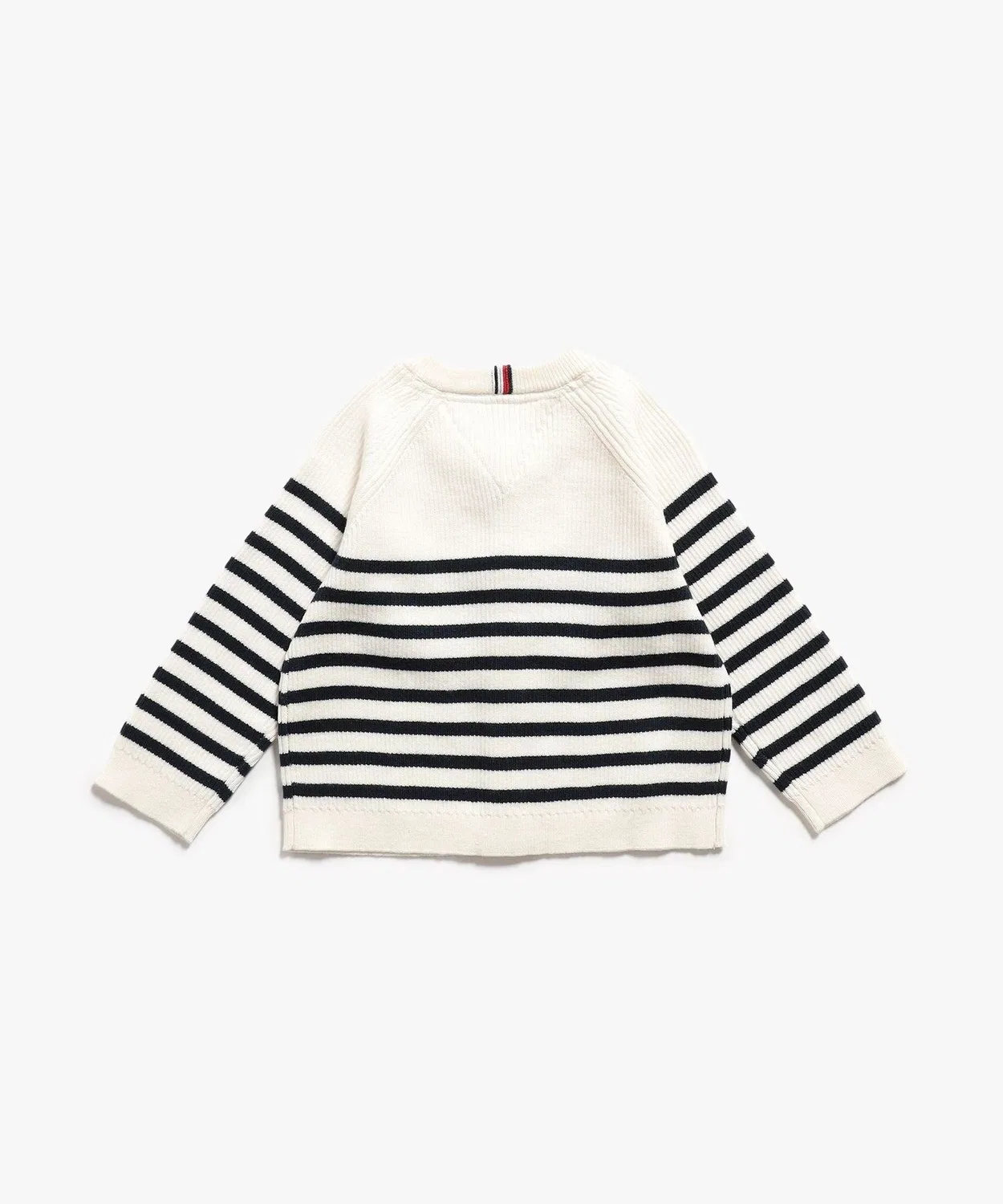Кардиган детский с панельным бордюром Tommy Hilfiger, хлопок, белый — фото 2