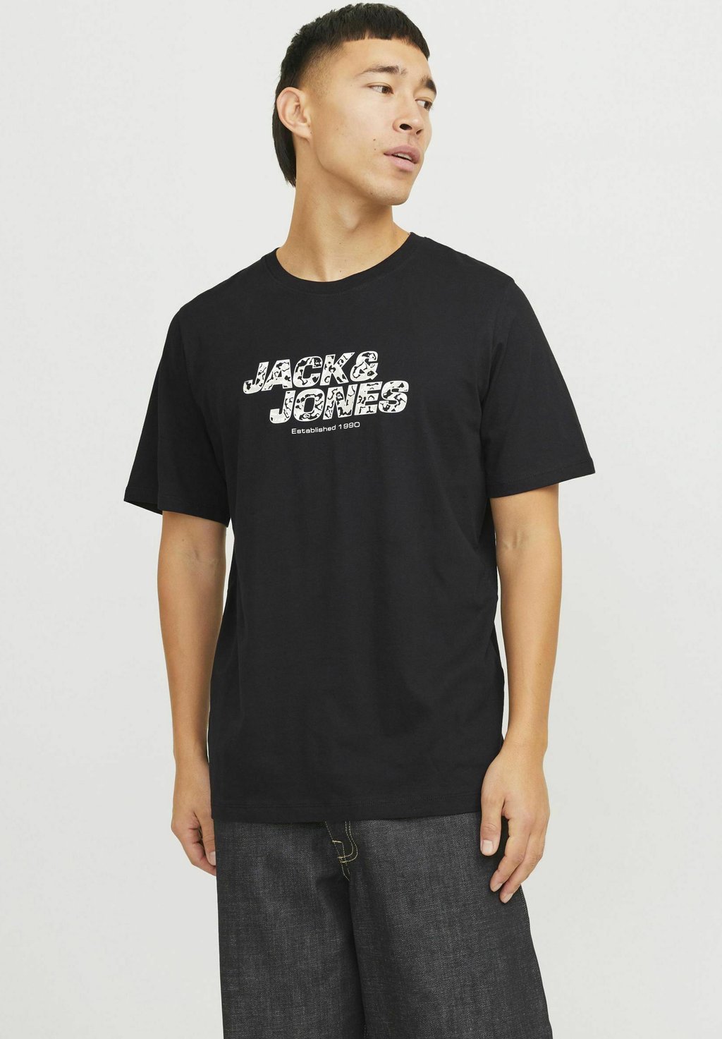 

Рубашка с принтом GEDRUCKT RUNDHALS Jack & Jones, черный