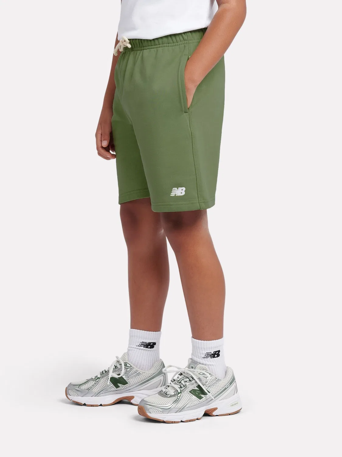Шорты из французского терри, хлопок New Balance, мятно-зеленый — фото 2