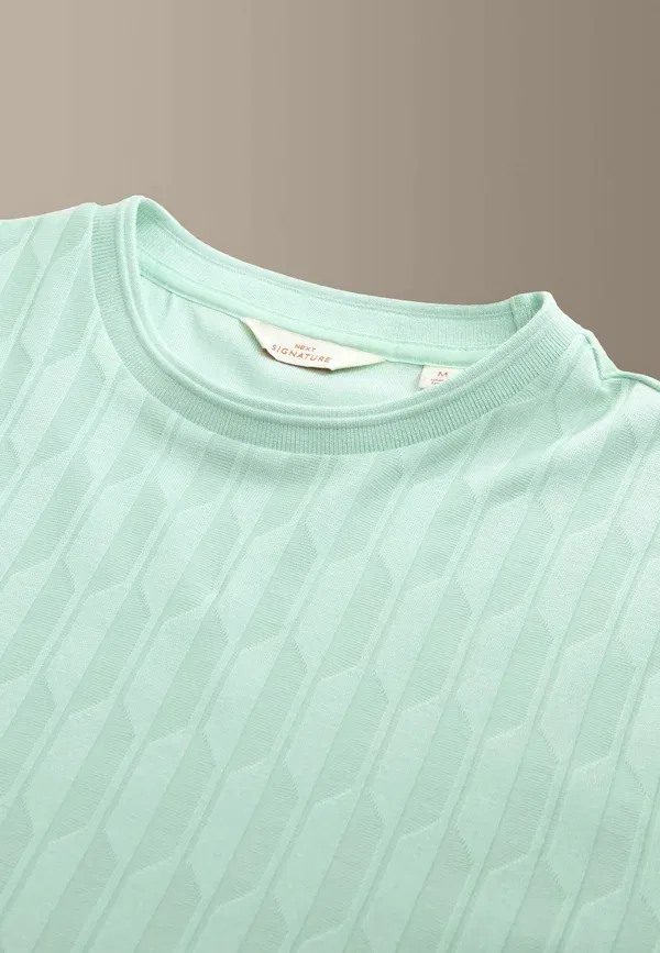 Футболка хлопковая Basic t-shirt Next, mint green, зеленый — фото 3