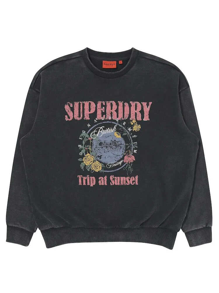 Женская футболка с цветочным принтом W Floral Memory SUPERDRY, Dark Grey — фото 2