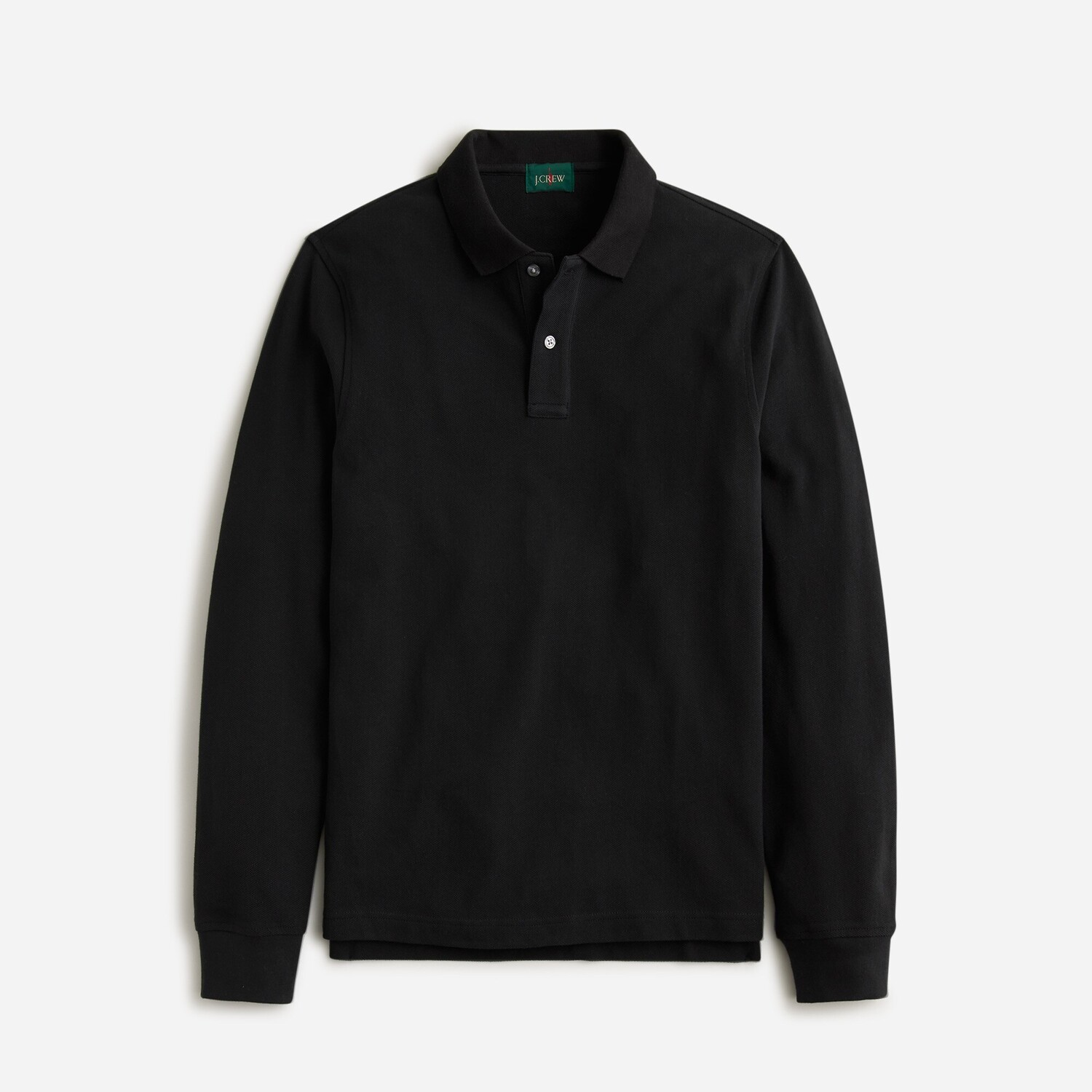 

Классическая рубашка-поло с длинными рукавами из пике J.Crew, черный